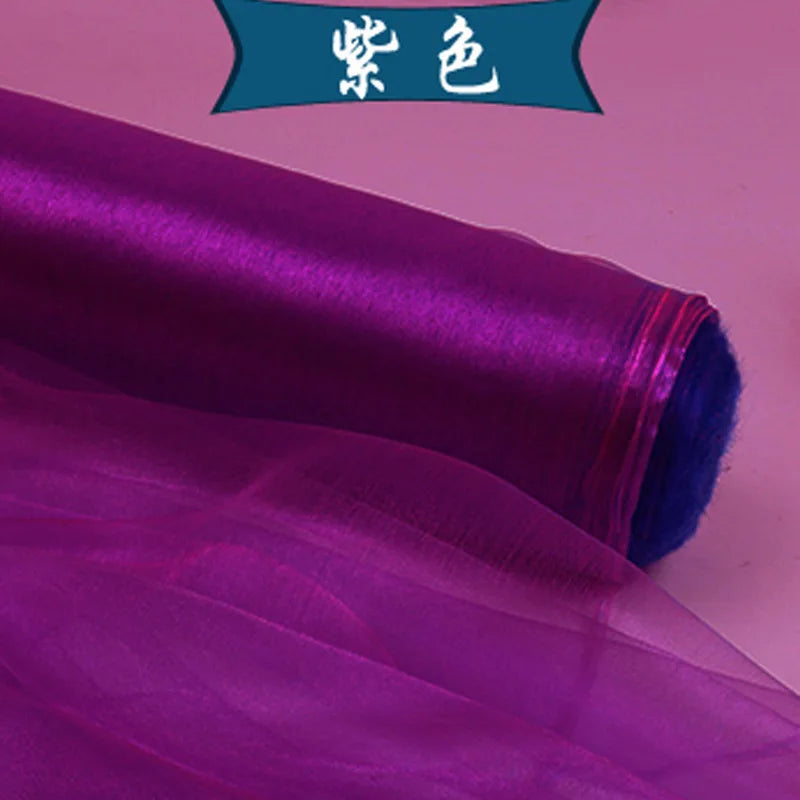 5m/lot Crystal Organza Tulle Roll Fabric For Draping Wedding Ceremony Party Home Decoration Wedding flowers arch 23 colours