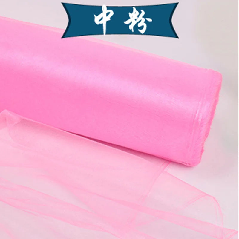 5m/lot Crystal Organza Tulle Roll Fabric For Draping Wedding Ceremony Party Home Decoration Wedding flowers arch 23 colours