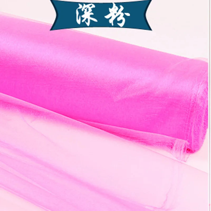 5m/lot Crystal Organza Tulle Roll Fabric For Draping Wedding Ceremony Party Home Decoration Wedding flowers arch 23 colours