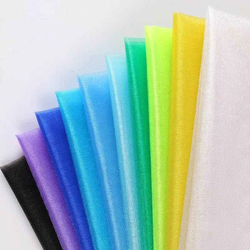 5m/lot Crystal Organza Tulle Roll Fabric For Draping Wedding Ceremony Party Home Decoration Wedding flowers arch 23 colours