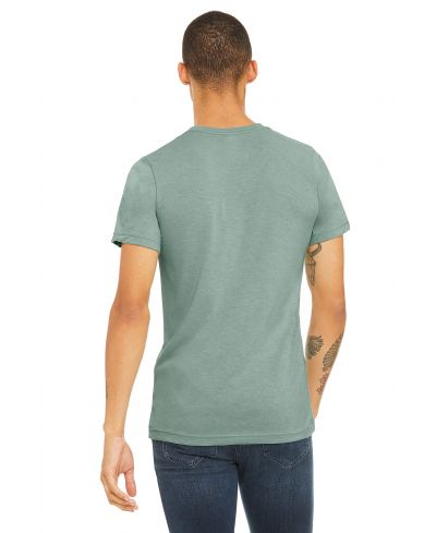 Bella Canvas 3001CVC CVC Cotton Poly Fabric - Heather Dusty Blue, Short Sleeve, Crew Neck, Unisex, 4.2 Oz, 32 Single (1 Unit)