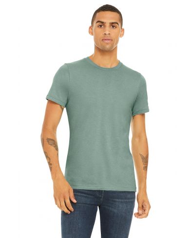 Bella Canvas 3001CVC CVC Cotton Poly Fabric - Heather Dusty Blue, Short Sleeve, Crew Neck, Unisex, 4.2 Oz, 32 Single (1 Unit)