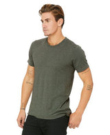 Bella Canvas 3001CVC CVC Fabric - Heathered Military Green, Short Sleeve Crewneck, Unisex (1 Shirt)