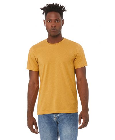 Bella Canvas 3001CVC Heather CVC T-Shirt Fabric - HTR Mustard, Unisex Crew Neck, 4.2 Oz (1 Piece)