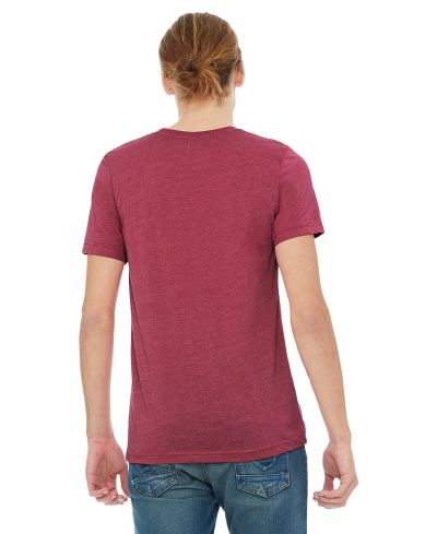 Bella Canvas 3001CVC Heather Round Neck Cotton Poly Fabric - HTR Raspberry, Short Sleeve, Crewneck (1 Shirt)