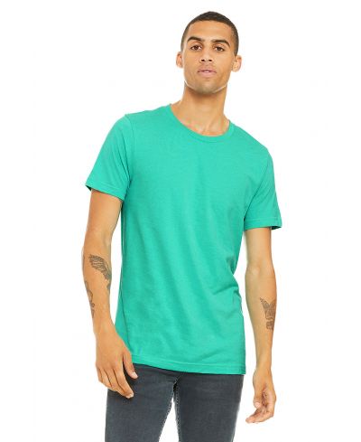 Bella Canvas 3001CVC Cotton Poly Fabric - HTR Sea Green, Heathered, Short Sleeve, Crewneck (1 Piece)