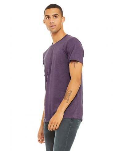 Bella Canvas 3001CVC CVC Cotton Poly Fabric - HTR Team Purple, Heathered, Short Sleeve, Crewneck (1 Shirt)