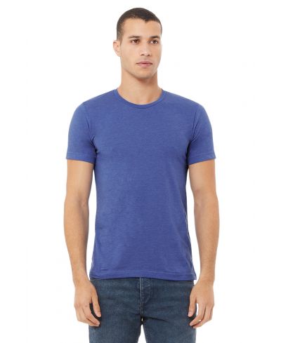 Bella Canvas 3001CVC Cotton Poly Fabric - HTR True Royal Heather, Crew Neck, Short Sleeve (1 Piece)