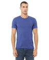 Bella Canvas 3001CVC Cotton Poly Fabric - HTR True Royal Heather, Crew Neck, Short Sleeve (1 Piece)