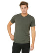 Bella Canvas 3001CVC CVC Fabric - Heathered Military Green, Short Sleeve Crewneck, Unisex (1 Shirt)