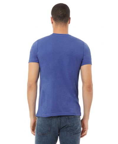 Bella Canvas 3001CVC Cotton Poly Fabric - HTR True Royal Heather, Crew Neck, Short Sleeve (1 Piece)