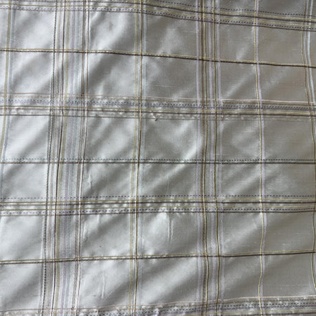 Hudson Silk Fabric - Multicolored Stripe Plaid, 54" Width (1 Yard)