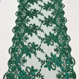Sequin Lace Luxurious Fabric with Embroideries on Mesh by the Yard – Dresses, Gowns & Special Occasions 20" Width