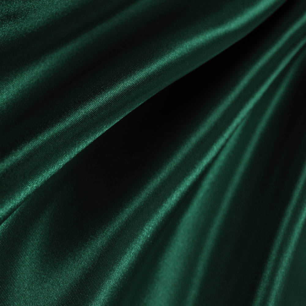 Hunter Green Poly Satin Fabric,