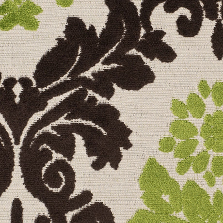 Natural/Chocolate/Lime Damask Chenille