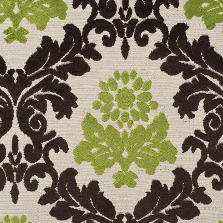 Natural/Chocolate/Lime Damask Chenille