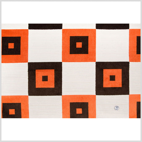 Natural/Chocolate/Orange Geometric Chenille