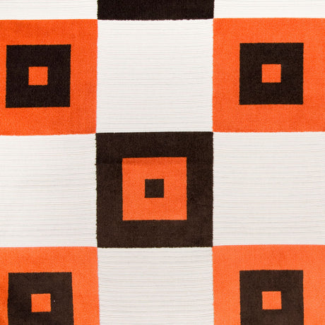 Natural/Chocolate/Orange Geometric Chenille