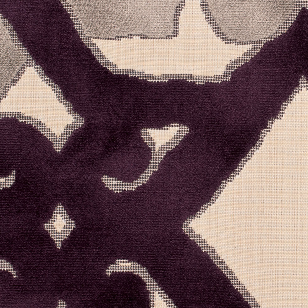 Purple/Beige/Stone Geometric Chenille