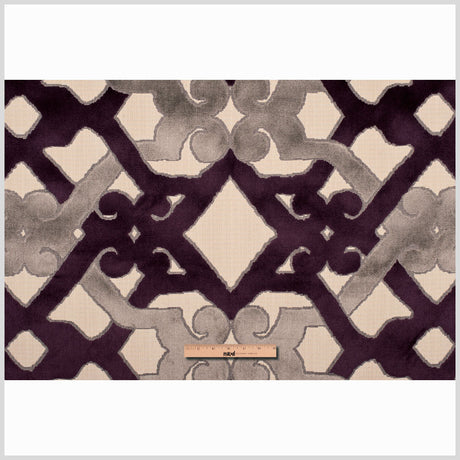 Purple/Beige/Stone Geometric Chenille