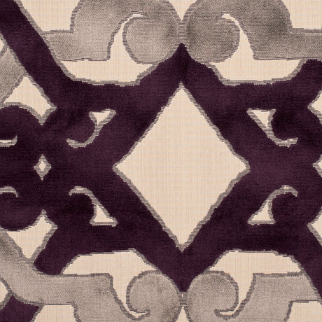 Purple/Beige/Stone Geometric Chenille