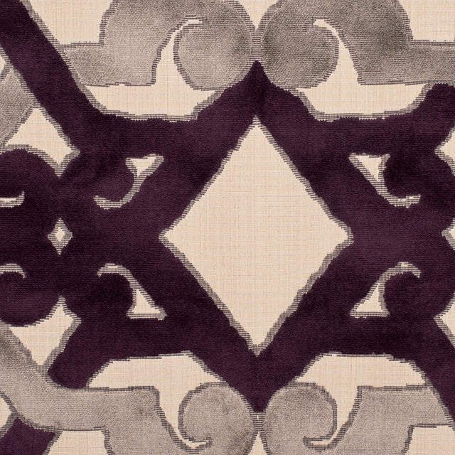 Purple/Beige/Stone Geometric Chenille