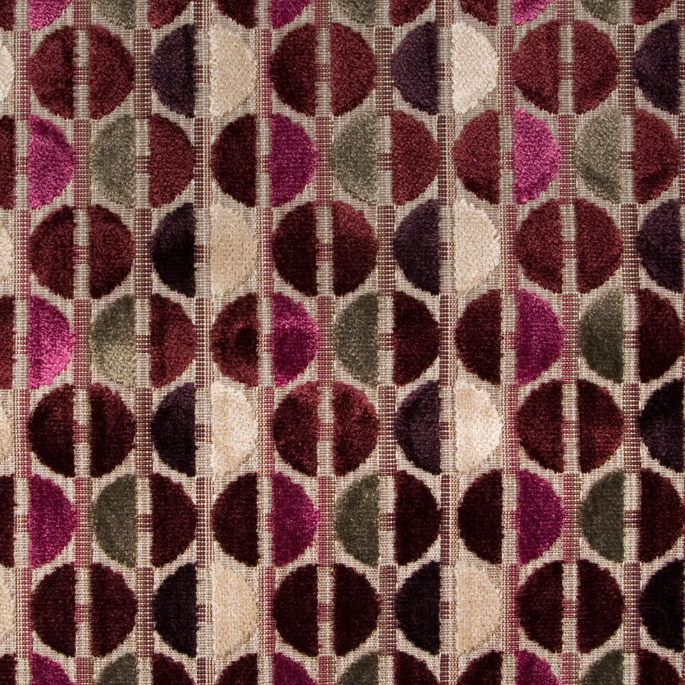 Burgundy/Stone Polka Dots Chenille