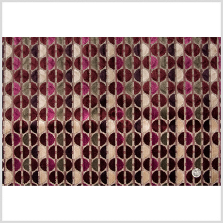 Burgundy/Stone Polka Dots Chenille