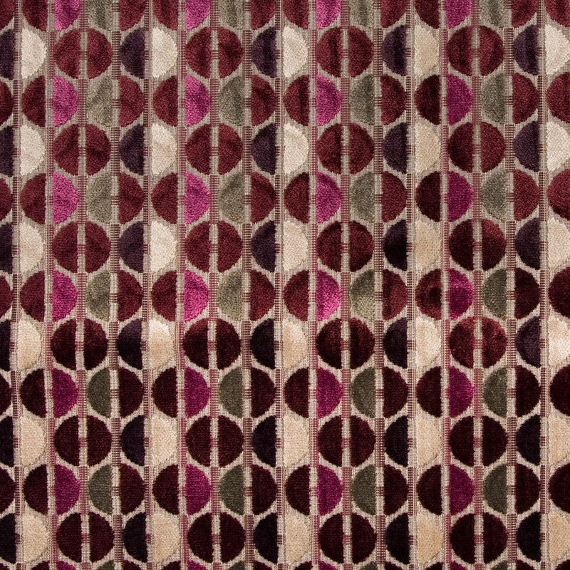 Burgundy/Stone Polka Dots Chenille