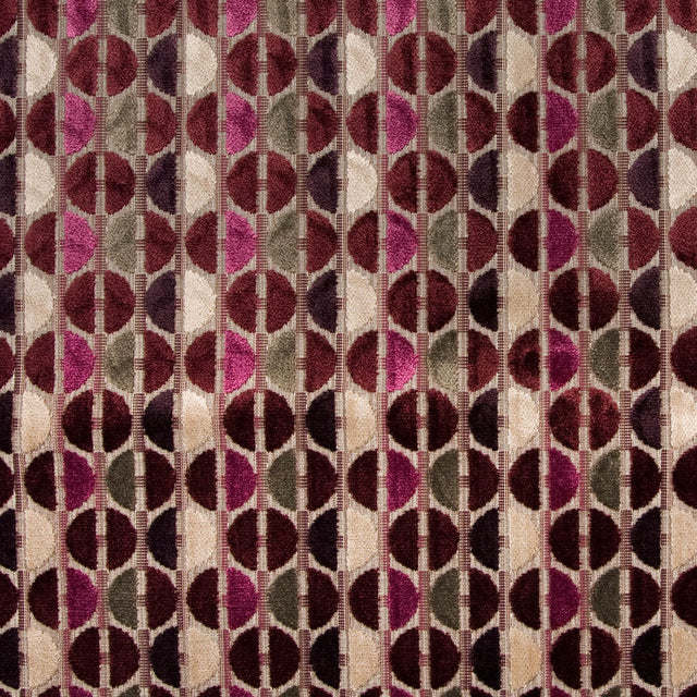 Burgundy/Stone Polka Dots Chenille