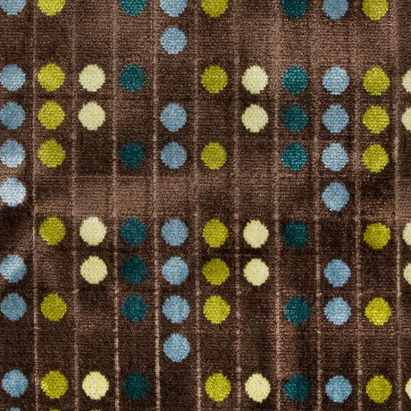 Brown/Blue Polka Dots Chenille