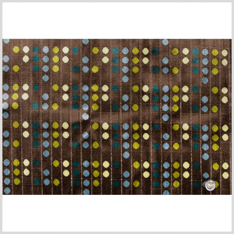 Brown/Blue Polka Dots Chenille