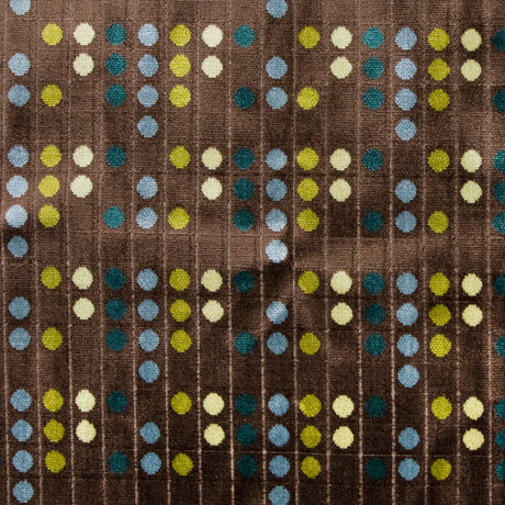 Brown/Blue Polka Dots Chenille