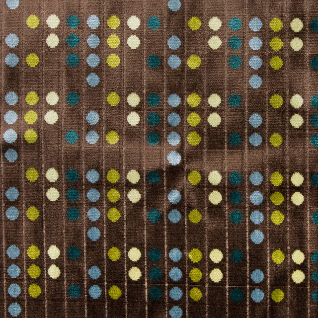 Brown/Blue Polka Dots Chenille