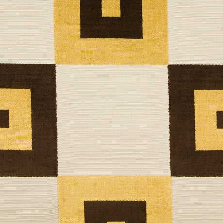 Gold/Chocolate/Natural Geometric Chenille