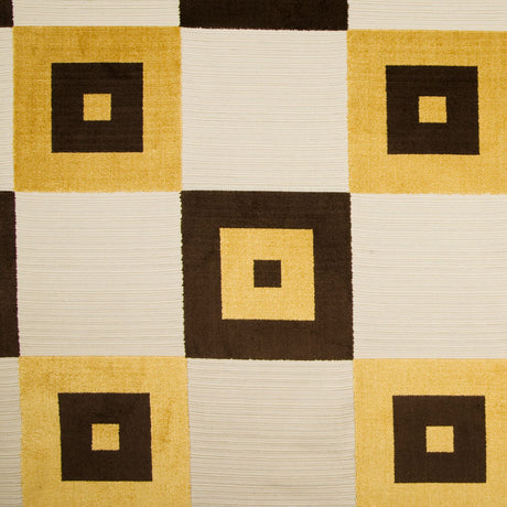 Gold/Chocolate/Natural Geometric Chenille