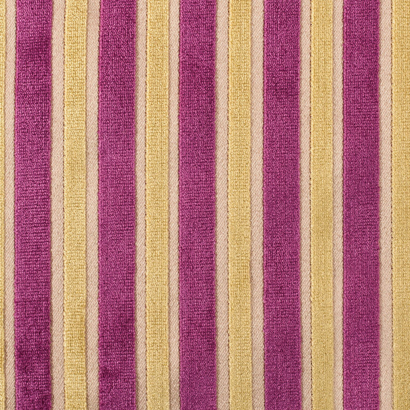 Lemon Fuchsia Stripes Velvet