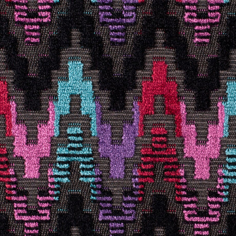 Zwart/Multi 6489 Ikat Velvet