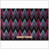 Zwart/Multi 6489 Ikat Velvet