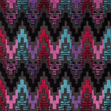 Zwart/Multi 6489 Ikat Velvet