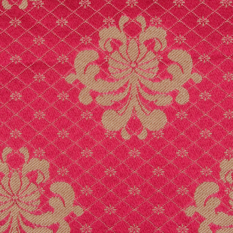 Deep Coral/Gold Classical Brocade