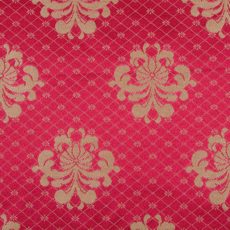 Deep Coral/Gold Classical Brocade