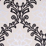 Black/White/ Beige Floral Chenille