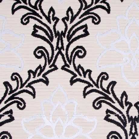Black/White/ Beige Floral Chenille