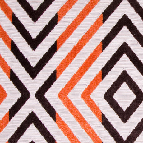 Orange/Chocolate/Beige Diamonds Chenille