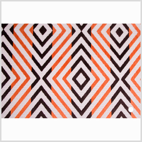 Orange/Chocolate/Beige Diamonds Chenille