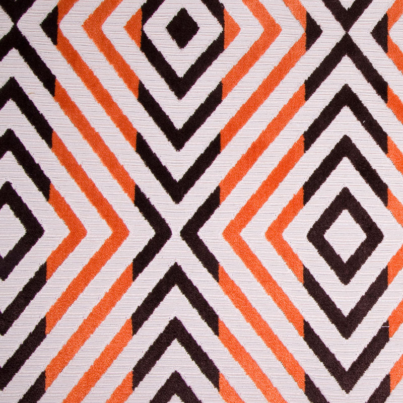 Orange/Chocolate/Beige Diamonds Chenille