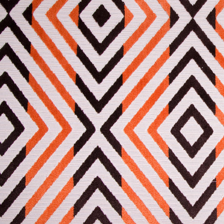 Orange/Chocolate/Beige Diamonds Chenille