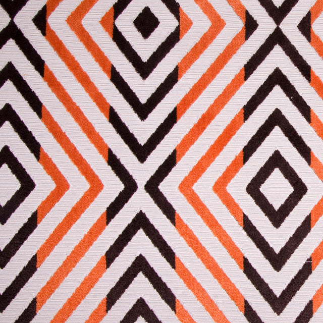 Orange/Chocolate/Beige Diamonds Chenille