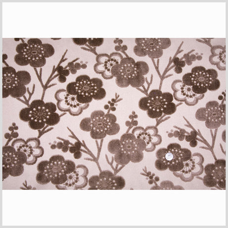 Chocolate/Beige Floral Chenille